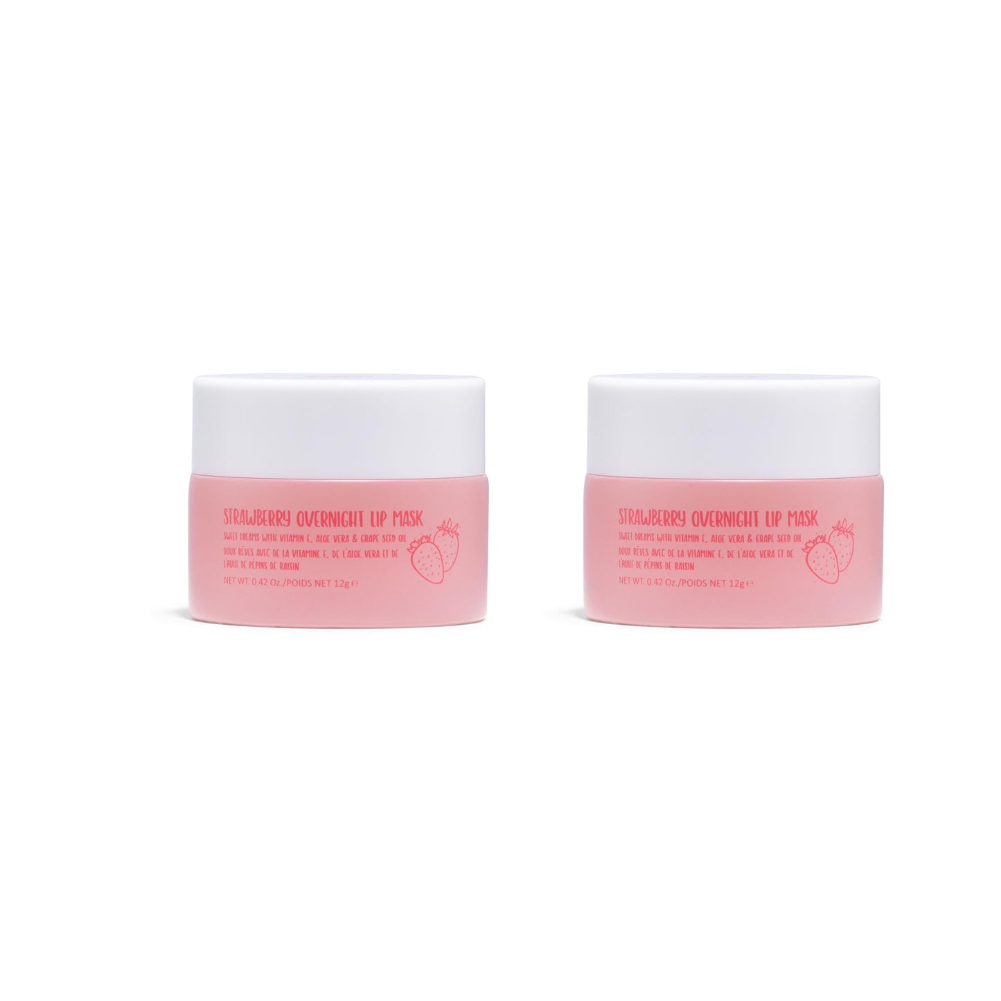 W7 Sweet Dreams Lip Scrub & Overnight Lip Mask Duo - 2 Piece Gift Set - Strawberry Flavour - Exfoliate, Condition, Soothe & Hydrate