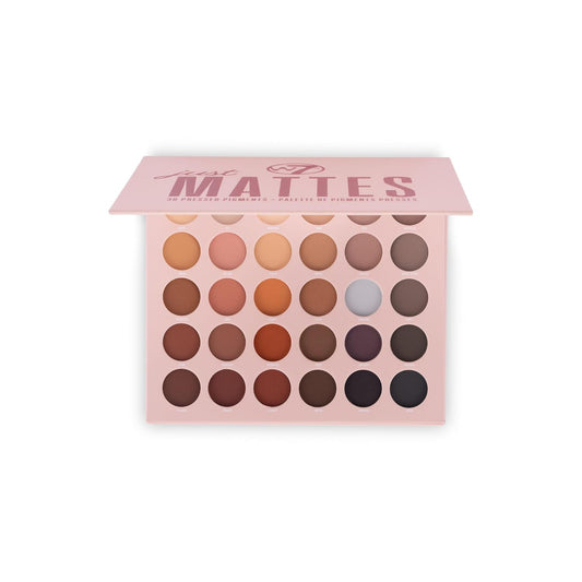 W7 Just Mattes Pressed Pigment Palette - 30 Natural Nude Colors - Flawless Long-Lasting Every Day Vegan Makeup