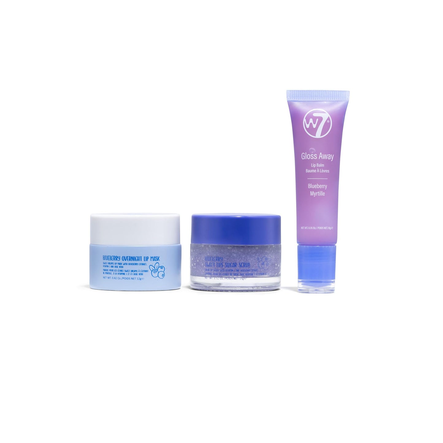 W7 Sweet Dreams Lip Scrub & Overnight Lip Mask Duo - 2 Piece Gift Set - Strawberry Flavour - Exfoliate, Condition, Soothe & Hydrate