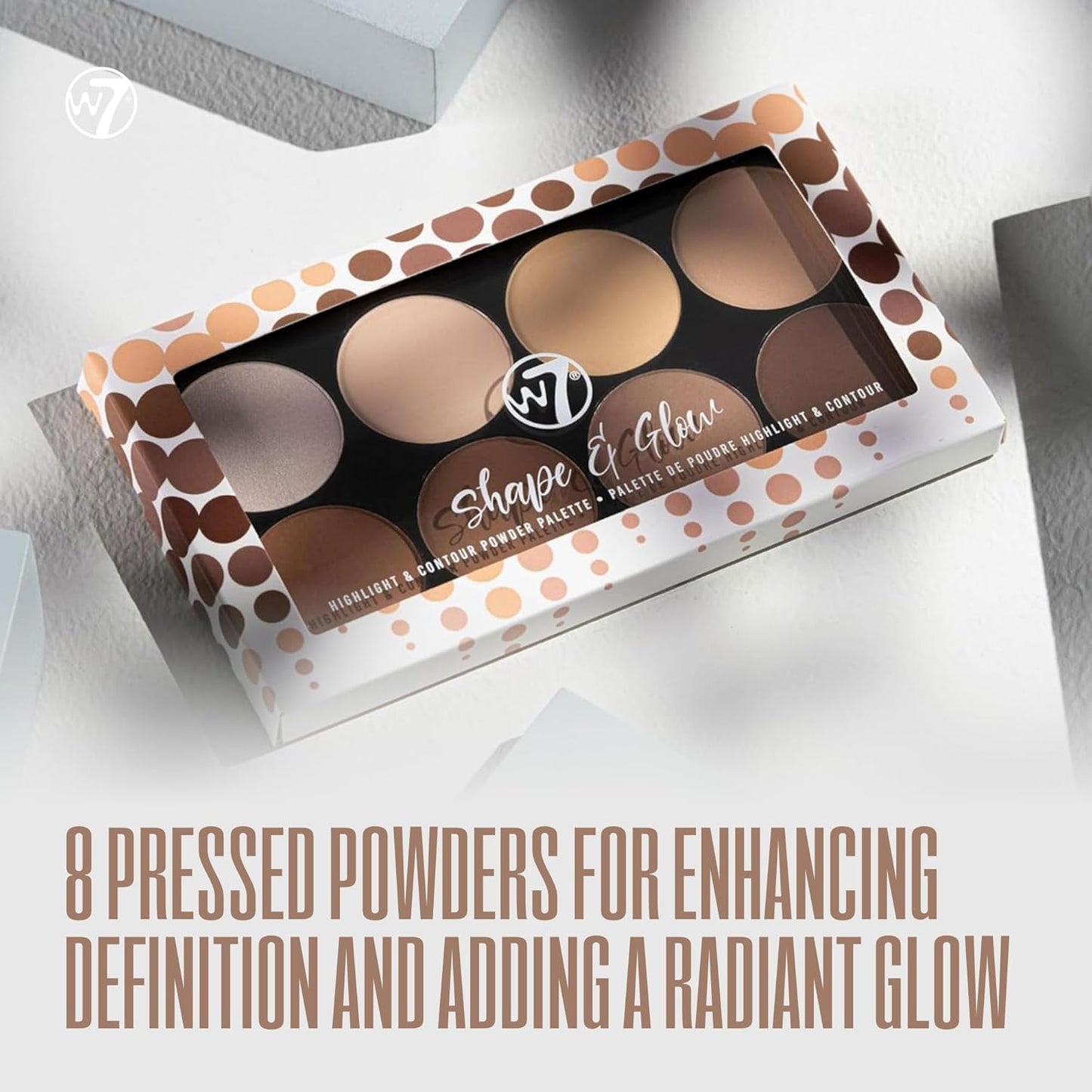 W7 Lift & Sculpt, Shape & Glow Set - 2 Full-Size Face Palettes - Cream Contour & Powder Duo Set