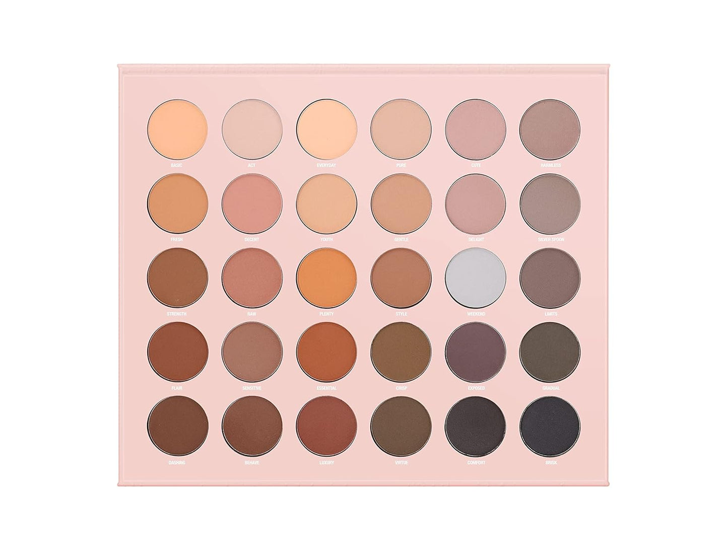 W7 Just Mattes Pressed Pigment Palette - 30 Natural Nude Colors - Flawless Long-Lasting Every Day Vegan Makeup