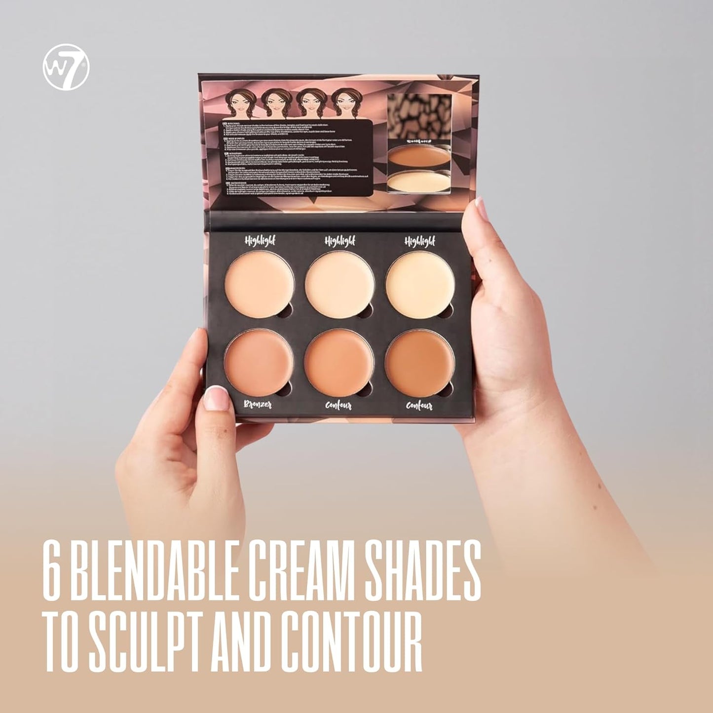 W7 Lift & Sculpt, Shape & Glow Set - 2 Full-Size Face Palettes - Cream Contour & Powder Duo Set