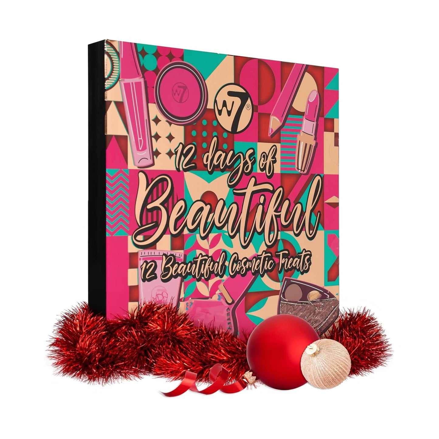 W7 12 Days of Beautiful Holiday Advent Calendar 2024-12 Individually Boxed Makeup & Cosmetic Surprises - Cruelty Free, Christmas Stocking Filler