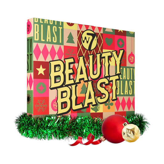 W7 Beauty Blast Advent Calendar 2024-24 Individually Boxed, Makeup & Cosmetic Surprises For Christmas - Cruelty Free, Holiday Gifting