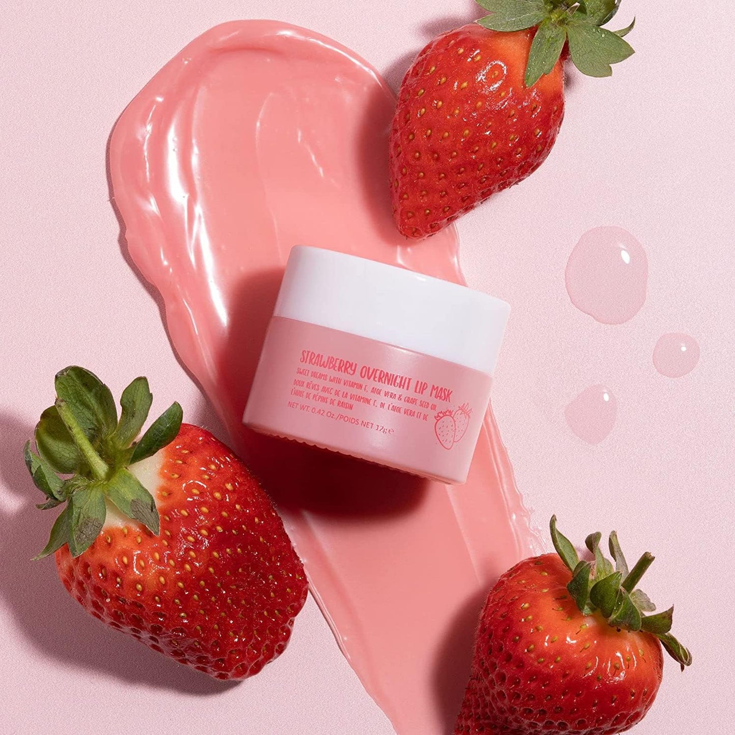 W7 Sweet Dreams Lip Scrub & Overnight Lip Mask Duo - 2 Piece Gift Set - Strawberry Flavour - Exfoliate, Condition, Soothe & Hydrate